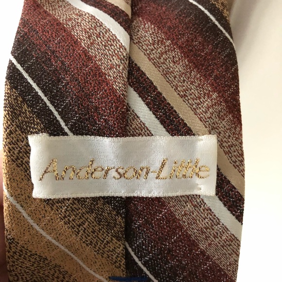 💜 Men’s Tie Brown Tan Maroon - Picture 2 of 2